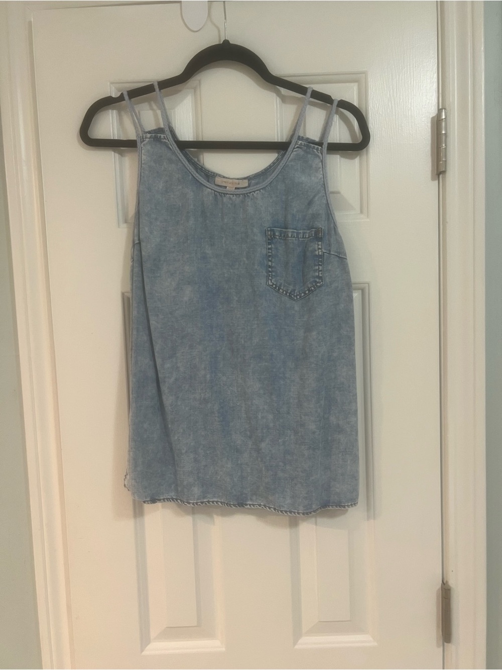 Skies Are Blue Light Wash Denim Tank Top